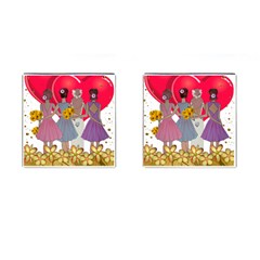 Girl Power Cufflinks (square) by burpdesignsA