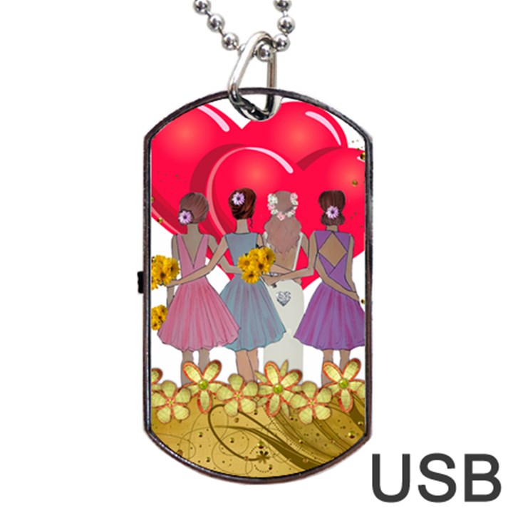 girl power Dog Tag USB Flash (One Side)