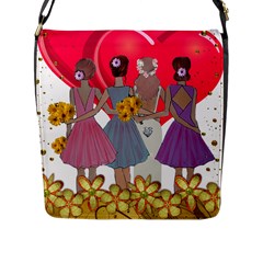 Girl Power Flap Closure Messenger Bag (l) by burpdesignsA