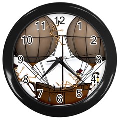 Steampunk Flyer Wall Clock (black) by burpdesignsA