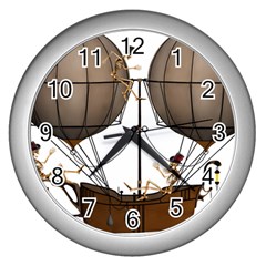 Steampunk Flyer Wall Clock (silver) by burpdesignsA