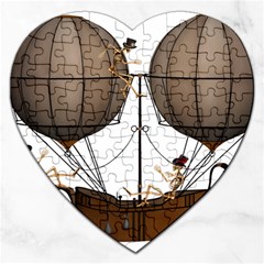 Steampunk Flyer Jigsaw Puzzle (heart) by burpdesignsA