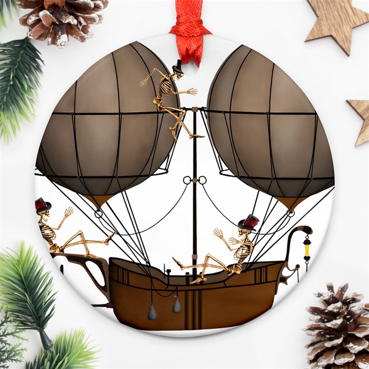 steampunk flyer Round Ornament (Two Sides)