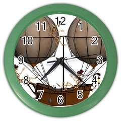 Steampunk Flyer Color Wall Clock by burpdesignsA