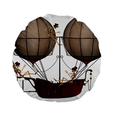 Steampunk Flyer Standard 15  Premium Flano Round Cushions by burpdesignsA