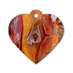 Bark Tree Texture Wood Trunk Dog Tag Heart (one Side)