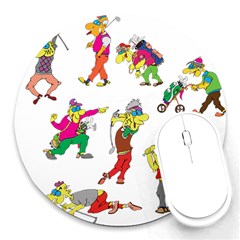 Golfers Athletes The Form Of Round Mousepads by Sapixe