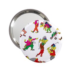 Golfers Athletes The Form Of 2 25  Handbag Mirrors by Sapixe