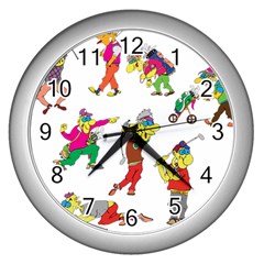 Golfers Athletes The Form Of Wall Clock (silver) by Sapixe