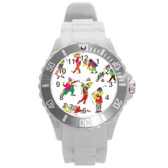 Golfers Athletes The Form Of Round Plastic Sport Watch (l) by Sapixe