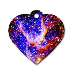 Galaxy Nebula Stars Space Universe Dog Tag Heart (one Side) by Sapixe