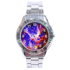 Galaxy Nebula Stars Space Universe Stainless Steel Analogue Watch by Sapixe