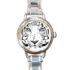 Tiger Black Ans White Round Italian Charm Watch by alllovelyideas