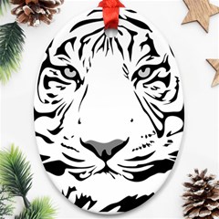 Tiger Black Ans White Ornament (oval) by alllovelyideas