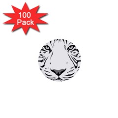 Tiger Black Ans White 1  Mini Buttons (100 Pack)  by alllovelyideas