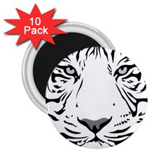 Tiger Black Ans White 2 25  Magnets (10 Pack)  by alllovelyideas