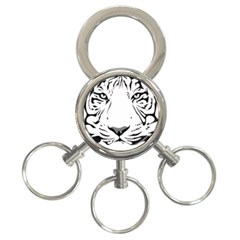 Tiger Black Ans White 3-ring Key Chains by alllovelyideas