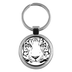 Tiger Black Ans White Key Chains (round)  by alllovelyideas