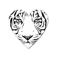 Tiger Black Ans White Heart Magnet by alllovelyideas