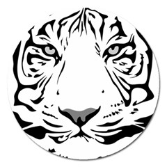 Tiger Black Ans White Magnet 5  (round) by alllovelyideas