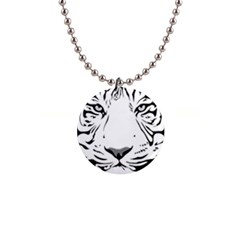 Tiger Black Ans White 1  Button Necklace by alllovelyideas