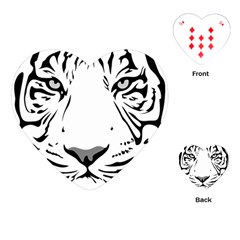 Tiger Black Ans White Playing Cards (heart) by alllovelyideas