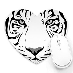 Tiger Black Ans White Heart Mousepads by alllovelyideas