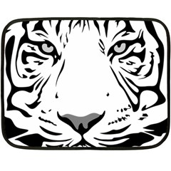 Tiger Black Ans White Double Sided Fleece Blanket (mini)  by alllovelyideas