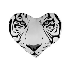 Tiger Black Ans White Standard 16  Premium Heart Shape Cushions by alllovelyideas