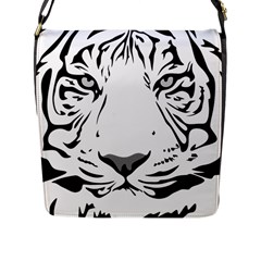 Tiger Black Ans White Flap Closure Messenger Bag (l) by alllovelyideas