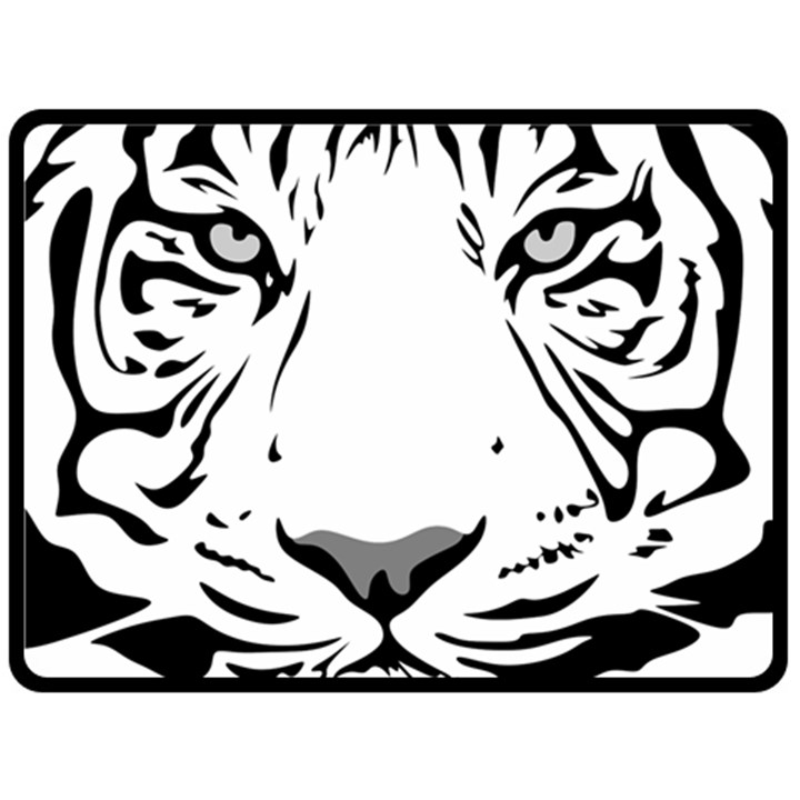 Tiger Black ans white Double Sided Fleece Blanket (Large) 