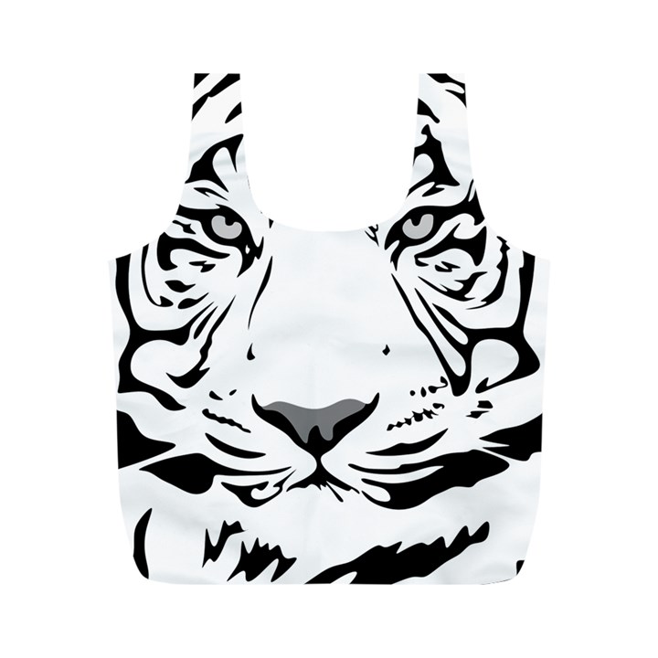 Tiger Black ans white Full Print Recycle Bag (M)