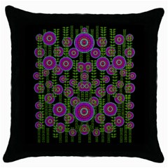 Black Lotus Night In Climbing Beautiful Leaves Throw Pillow Case (black) by pepitasart