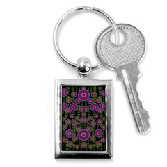 Black Lotus Night In Climbing Beautiful Leaves Key Chains (rectangle)  by pepitasart