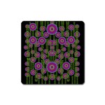 Black Lotus Night In Climbing Beautiful Leaves Square Magnet Front