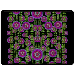 Black Lotus Night In Climbing Beautiful Leaves Fleece Blanket (large)  by pepitasart