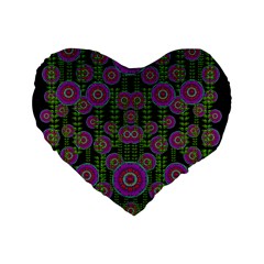 Black Lotus Night In Climbing Beautiful Leaves Standard 16  Premium Heart Shape Cushions by pepitasart