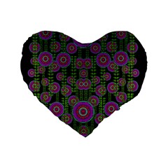 Black Lotus Night In Climbing Beautiful Leaves Standard 16  Premium Flano Heart Shape Cushions by pepitasart