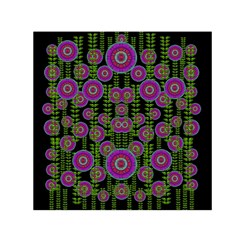 Black Lotus Night In Climbing Beautiful Leaves Small Satin Scarf (square) by pepitasart