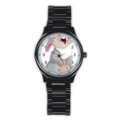 Bear Stainless Steel Round Watch by NSGLOBALDESIGNS2