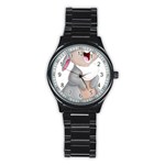 Bear Stainless Steel Round Watch Front