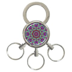 Water Garden Lotus Blossoms In Sacred Style 3-ring Key Chains by pepitasart