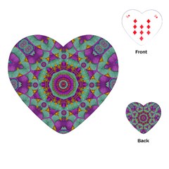 Water Garden Lotus Blossoms In Sacred Style Playing Cards (heart) by pepitasart