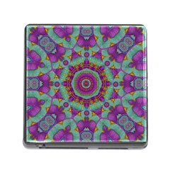 Water Garden Lotus Blossoms In Sacred Style Memory Card Reader (square 5 Slot) by pepitasart