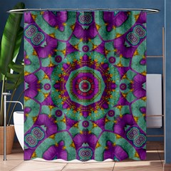 Water Garden Lotus Blossoms In Sacred Style Shower Curtain 60  X 72  (medium)  by pepitasart