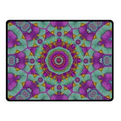 Water Garden Lotus Blossoms In Sacred Style Double Sided Fleece Blanket (small) 