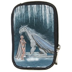 Wonderful Fairy With Ice Dragon Compact Camera Leather Case by FantasyWorld7