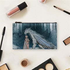 Wonderful Fairy With Ice Dragon Cosmetic Bag (small) by FantasyWorld7