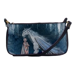 Wonderful Fairy With Ice Dragon Shoulder Clutch Bag by FantasyWorld7