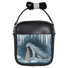 Wonderful Fairy With Ice Dragon Girls Sling Bag by FantasyWorld7